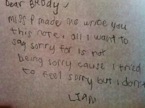 Apology Letter from a Child!